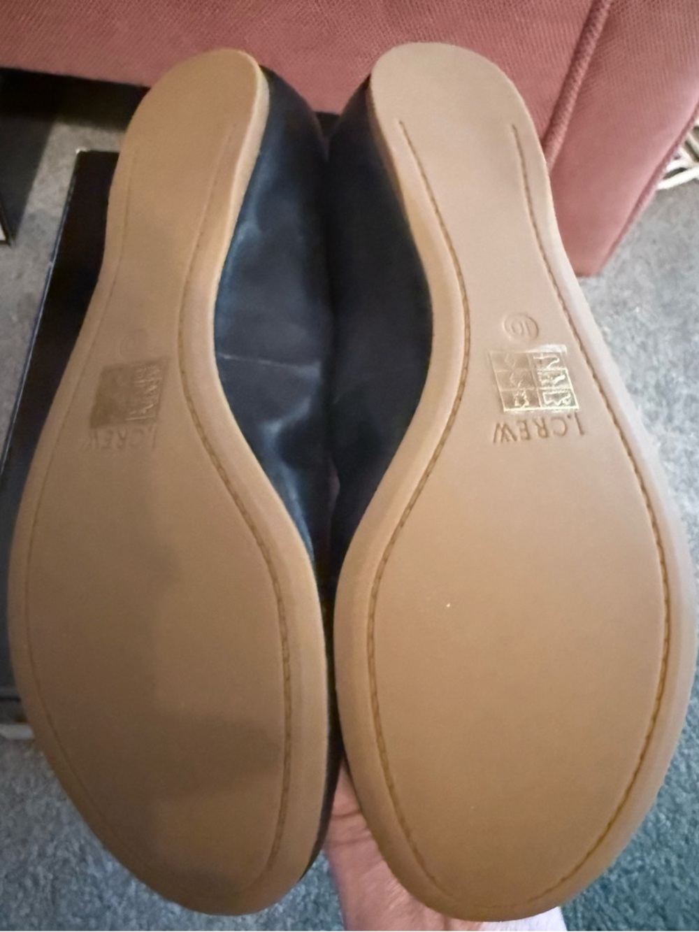 J. Crew Black Leather Rounded-Toe Ballet Flats - Picture 2 of 4